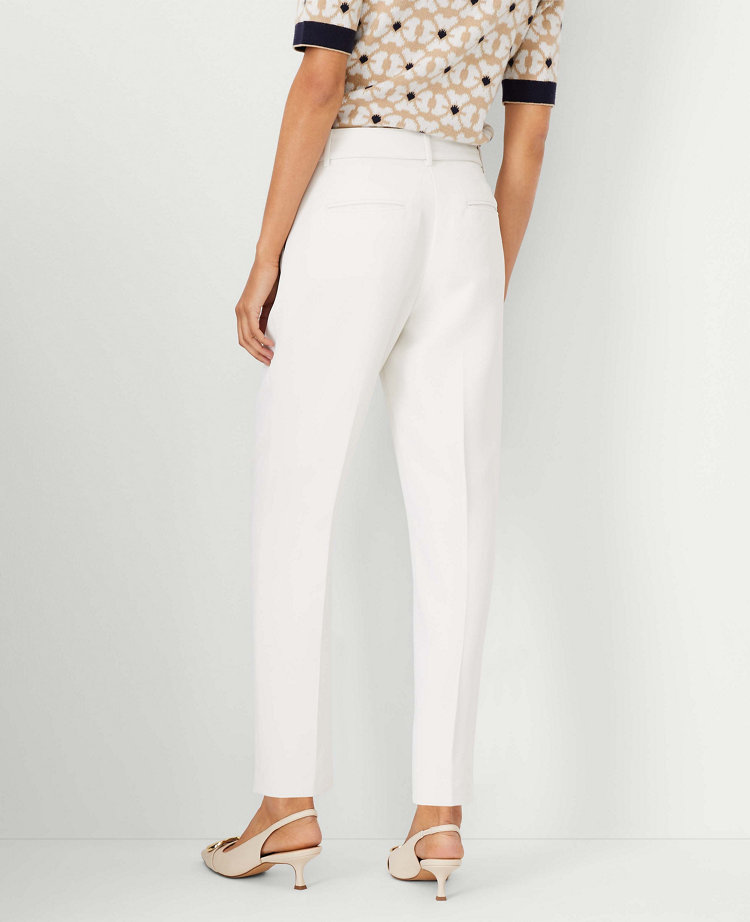 Ann Taylor The Tie Waist Ankle Pant Crepe Winter White Women's