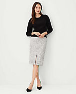 Tweed Front Slit Pencil Skirt carousel Product Image 1