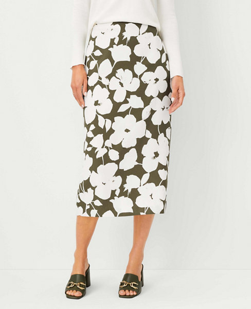 Petite Floral Midi Skirt