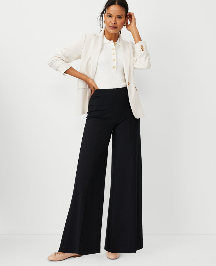 Petite Alan Wide Leg Pants (Black)