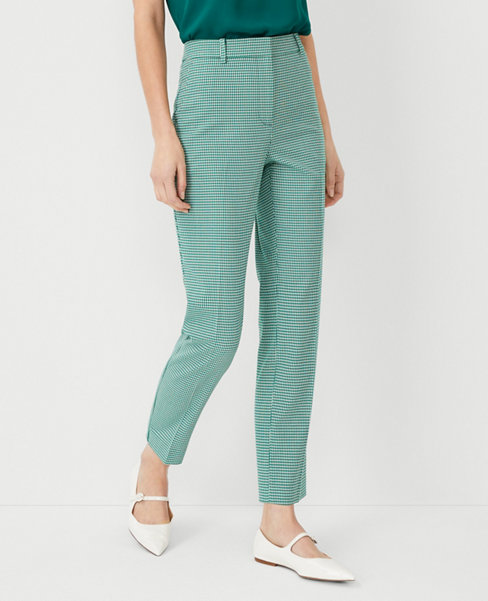 The Petite High Rise Eva Ankle Pant in Houndstooth