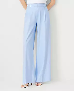 The High Rise Pleated Wide Leg Pant in Linen Twill carousel Product Image 2