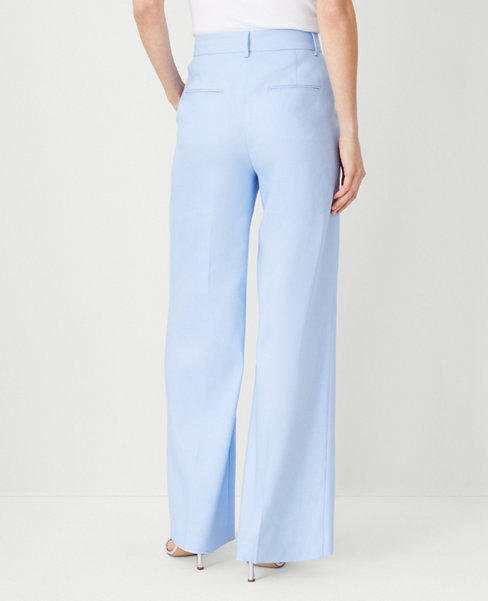 The High Rise Pleated Wide Leg Pant in Linen Twill