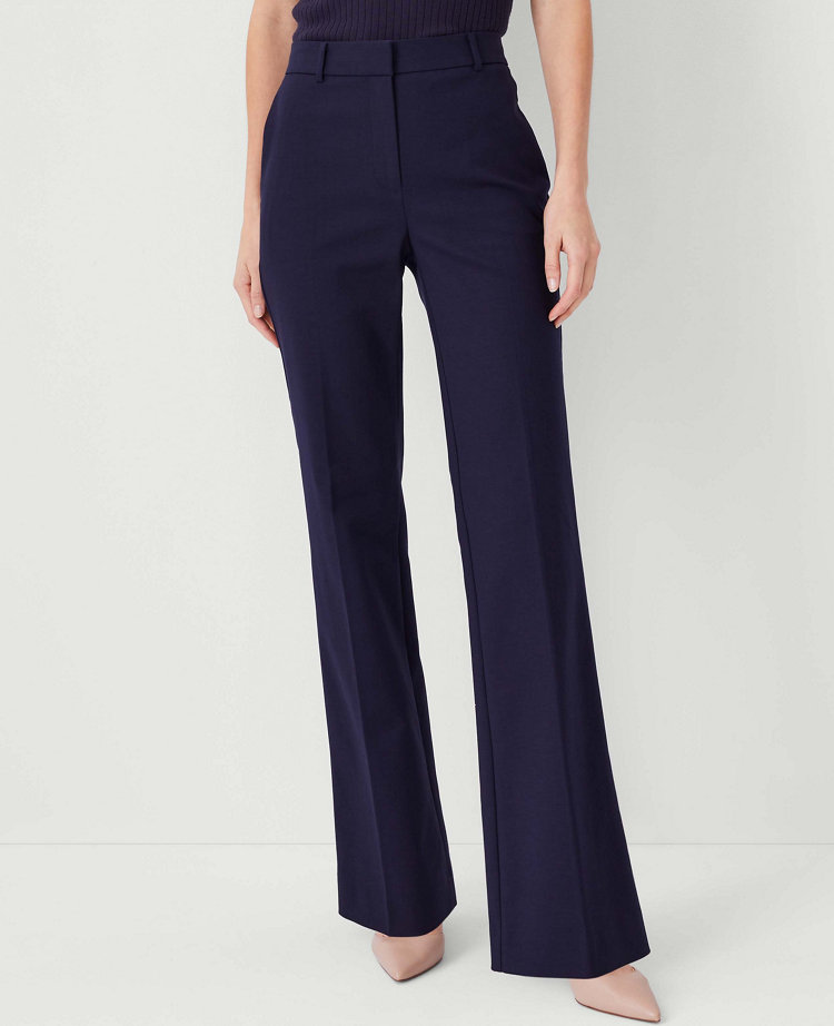 Ann Taylor The Petite High Rise Trouser Pant Stretch Cotton Night Sky Women's