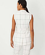 Windowpane Long Belted Vest carousel Product Image 3