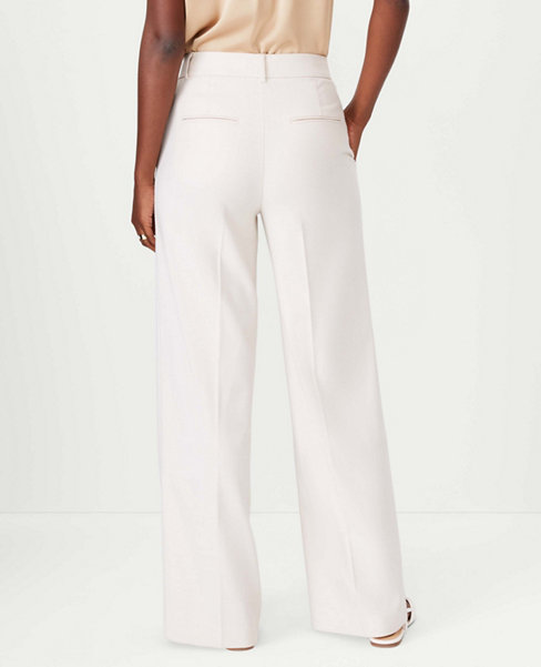The Petite High Rise Wide Leg Pant in Textured Stretch