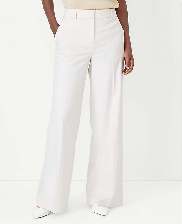 The Petite High Rise Wide Leg Pant in Textured Stretch