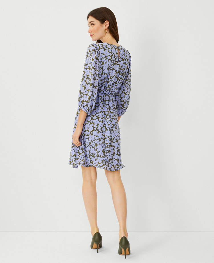 Petite Floral Belted Shift Dress