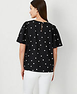 Dotted Short Sleeve Blouse carousel Product Image 2