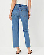 Petite Mid Rise Straight Jeans in Classic Indigo Wash carousel Product Image 2