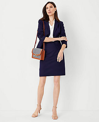Ann Taylor The Petite Belted A-Line Skirt Stretch Cotton