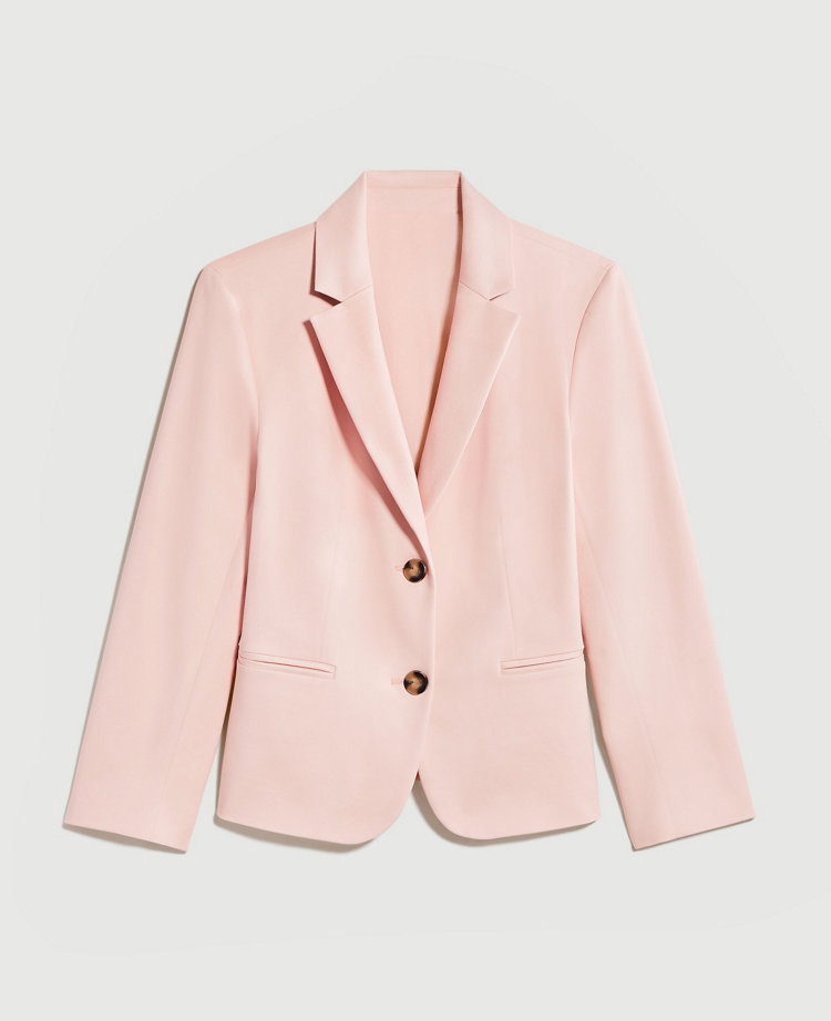 The Cropped Two Button Blazer in Stretch Cotton