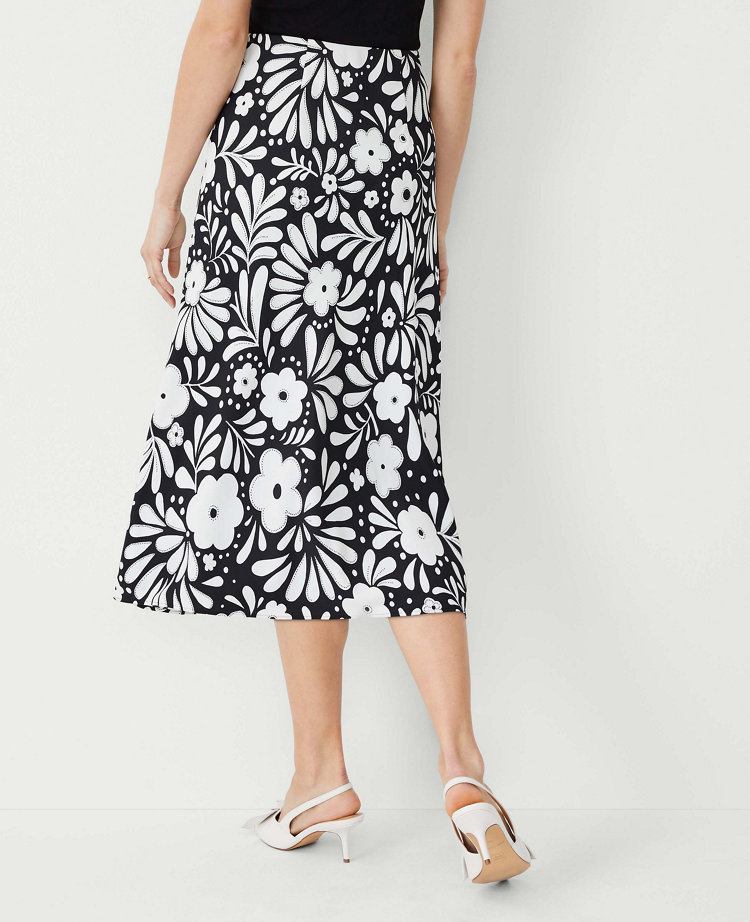 Floral Bias Midi Slip Skirt