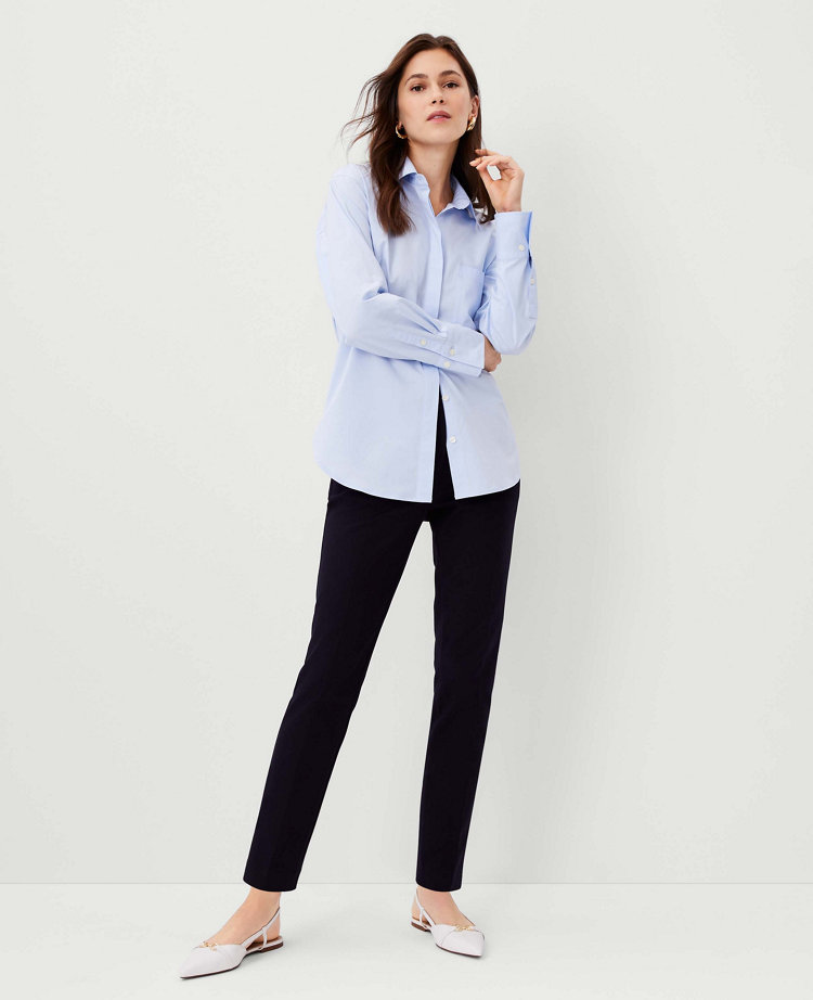 Slim Straight Leg Dress Pants for Tall Women in Navy