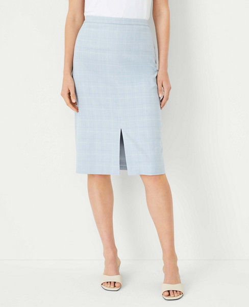 The Petite Slit Front Pencil Skirt in Windowpane