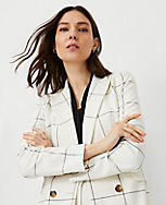 The Petite Fitted Double Breasted Blazer in Windowpane carousel Product Image 1