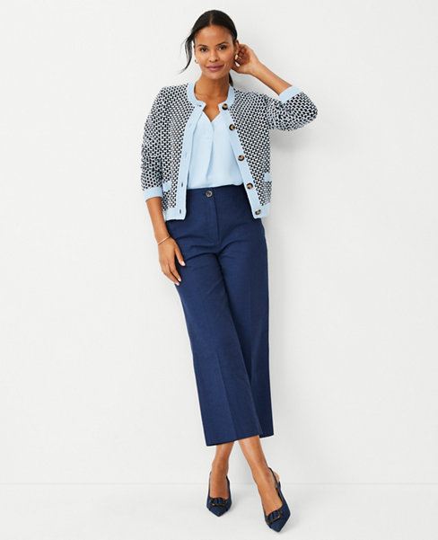 The Petite Kate Wide Leg Crop Pant in Polished Denim