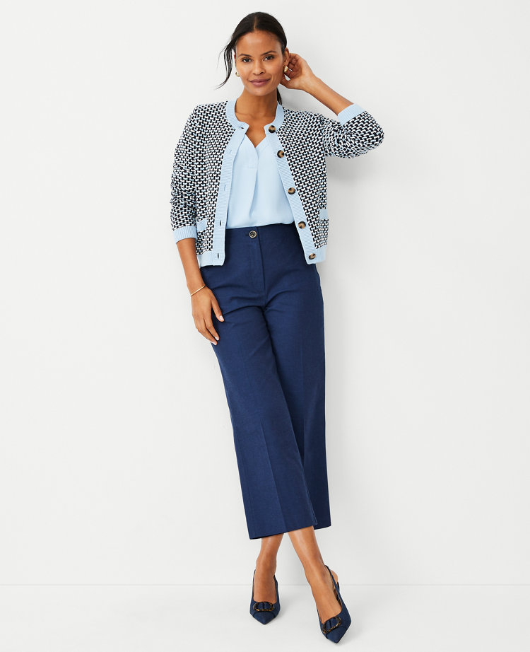 Ann Taylor The Petite Kate Wide Leg Crop Pant Polished Denim