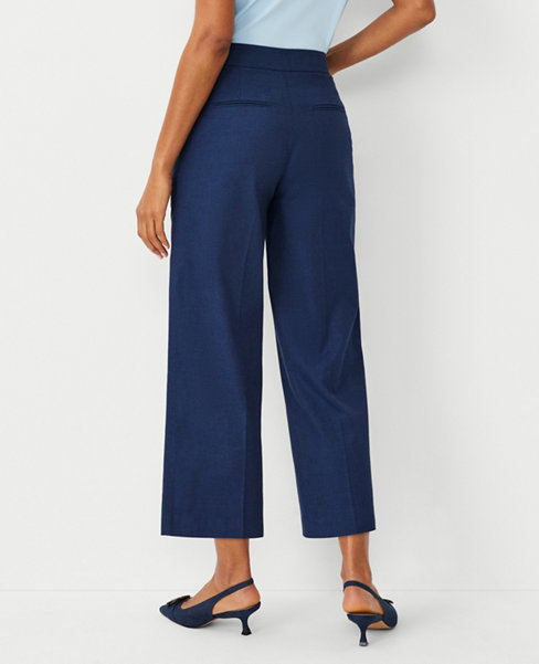 The Petite Kate Wide Leg Crop Pant in Polished Denim