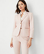 The Petite Cropped Two Button Blazer in Stretch Cotton carousel Product Image 1