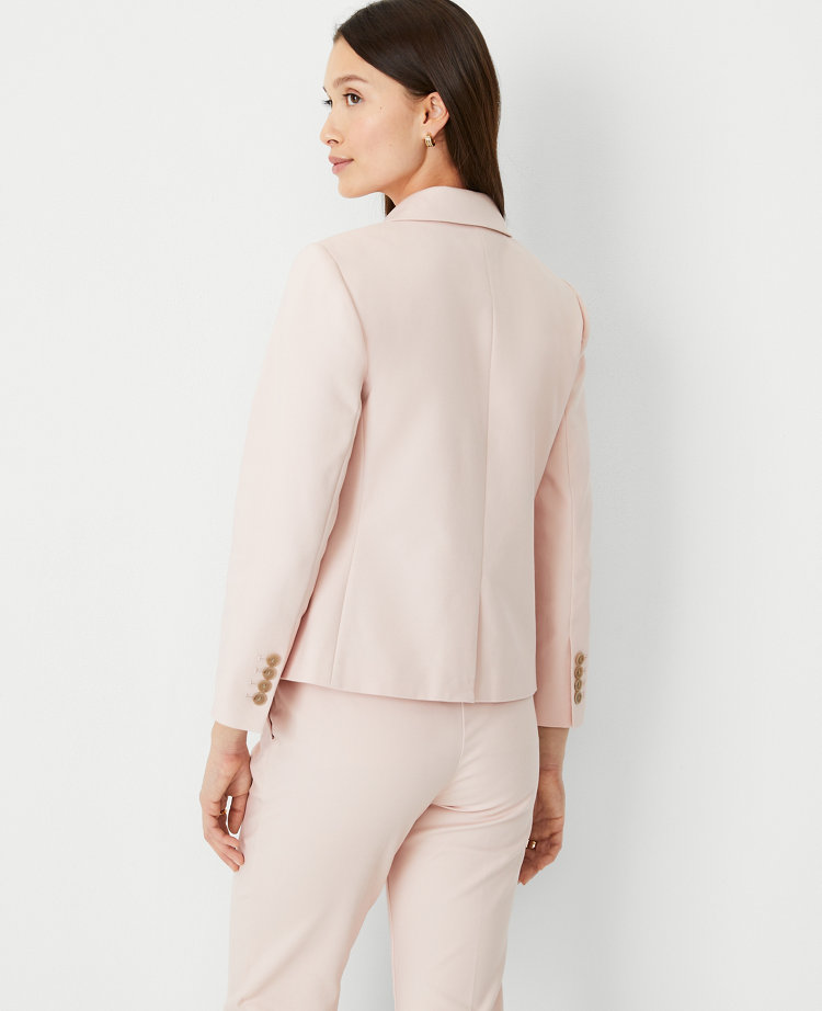 The Petite Cropped Two Button Blazer in Stretch Cotton