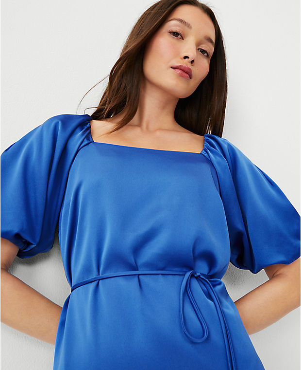 Tall Puff Sleeve Square Neck Dress