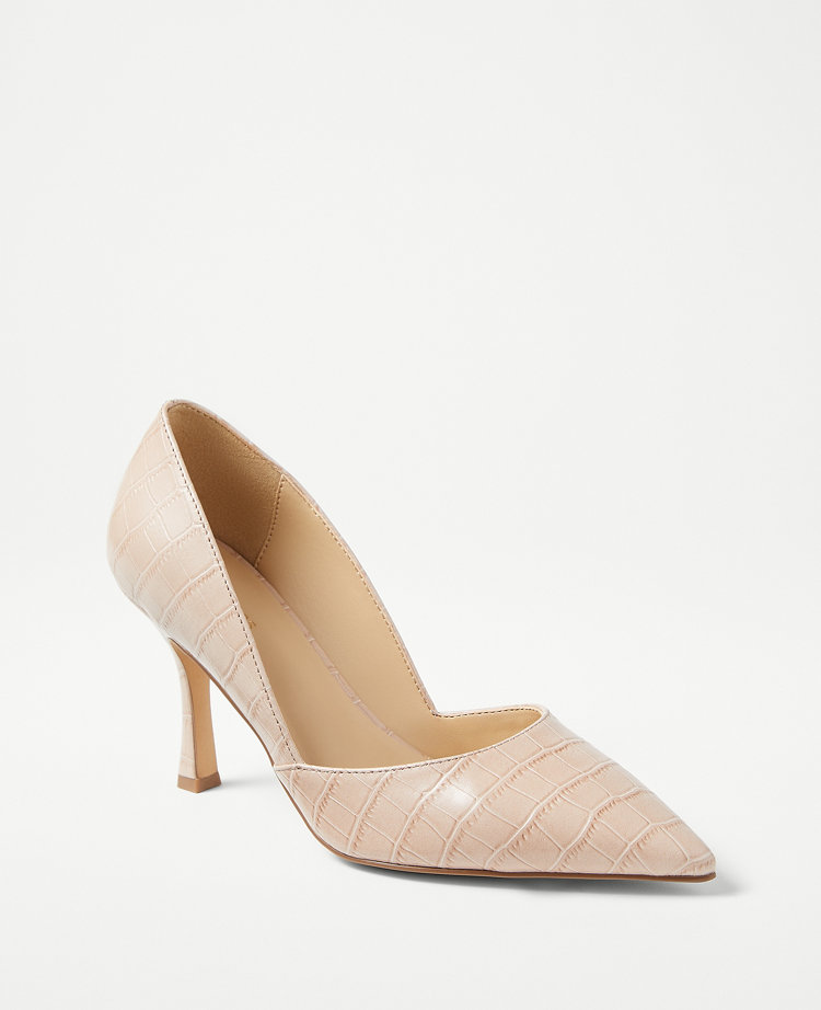 Ann Taylor Azra Embossed Pumps Soft Blush Women's