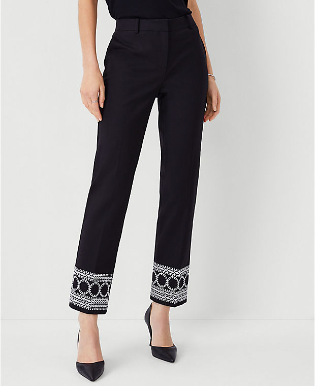 The Eva Ankle Pant in Embroidery