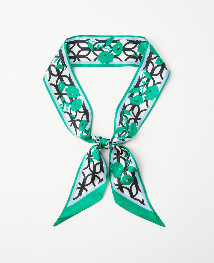 Geo Skinny Silk Scarf