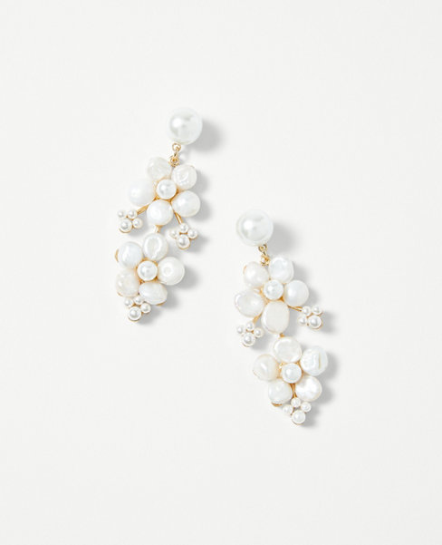 Studio Collection Pearlized Flower Cluster Statement Earrings