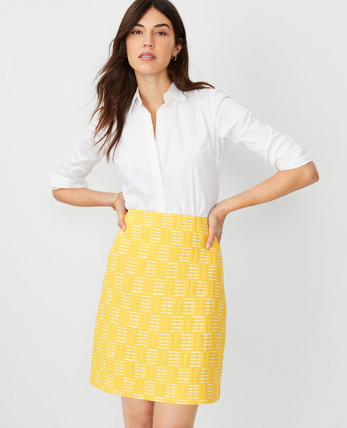 Petite Metallic Tweed A-Line Skirt
