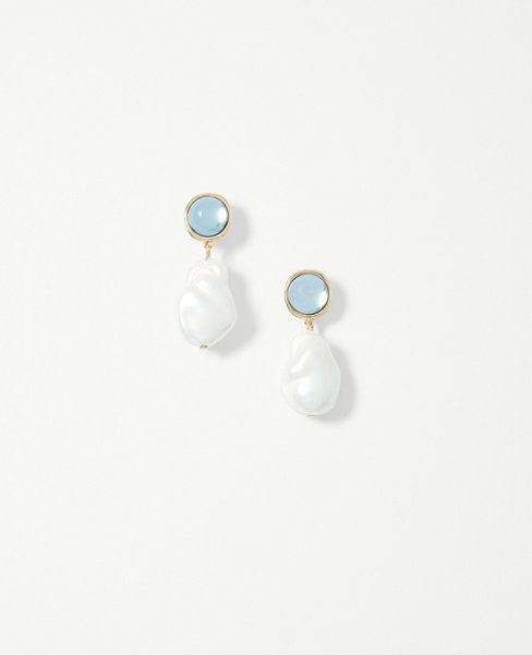 Freshwater Pearl Glass Drop Earrings