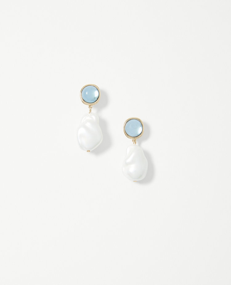 Freshwater Pearl Glass Drop Earrings