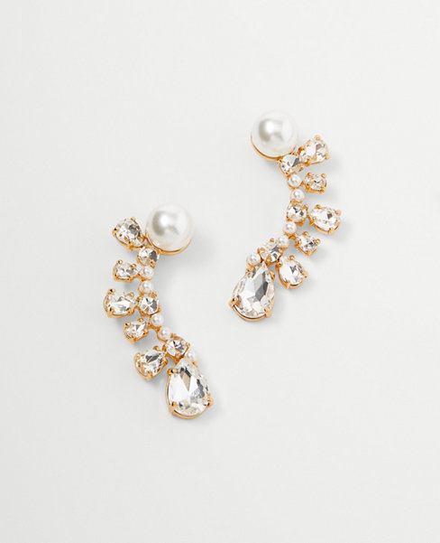 Ann Taylor Studio Collection Pearlized Crystal Teardrop Earrings