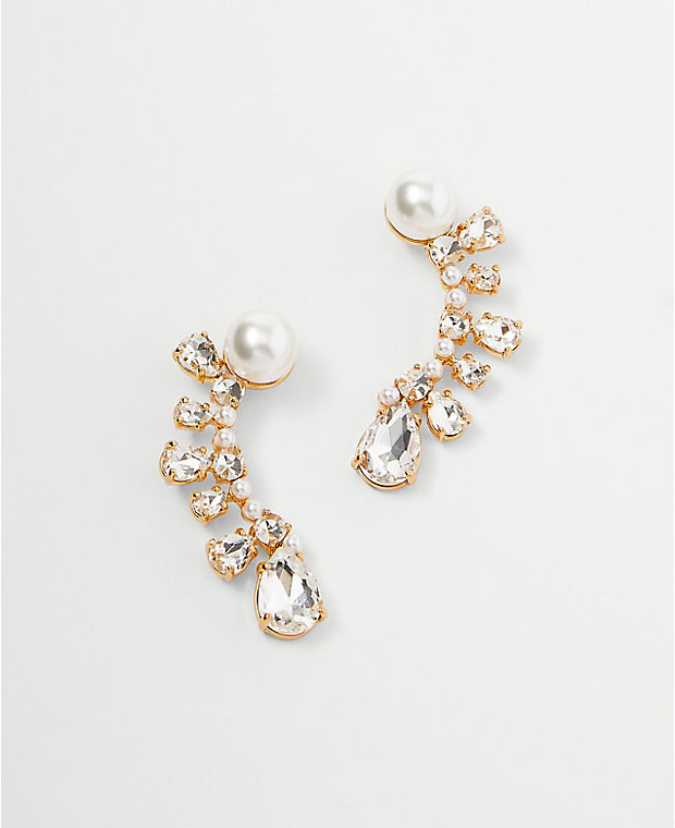 Studio Collection Pearlized Crystal Teardrop Earrings
