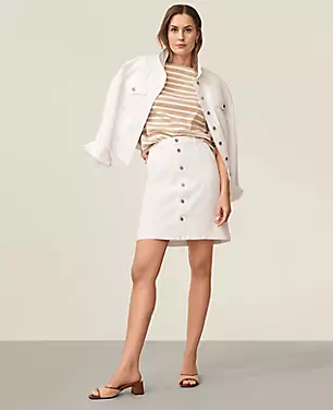 Petite AT Weekend Denim Skirt in White carousel Product Image 1