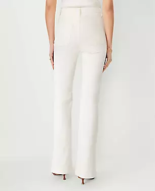 High Rise Patch Pocket Flare Jeans in Ivory carousel Product Image 4