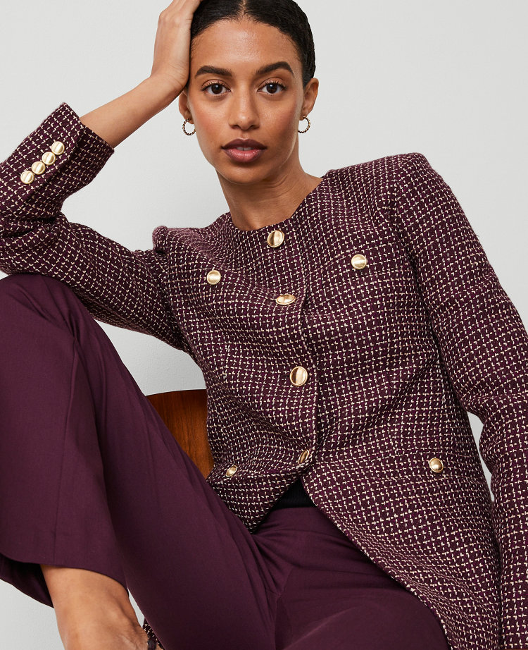 Tweed Split Hem Jacket
