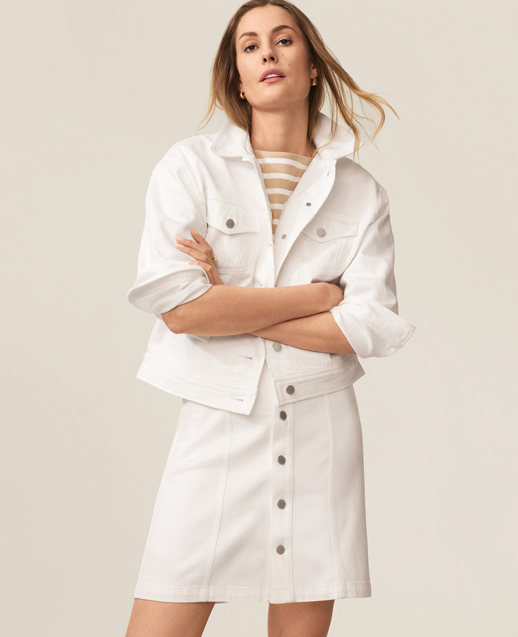 AT Weekend Denim Skirt in White