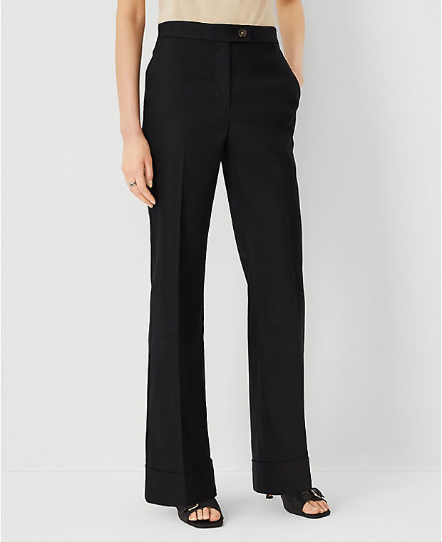 The Tab Waist Cuffed Trouser Pant in Linen Twill