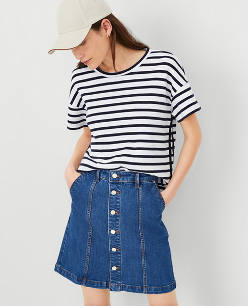 Ann Taylor AT Weekend Striped Top