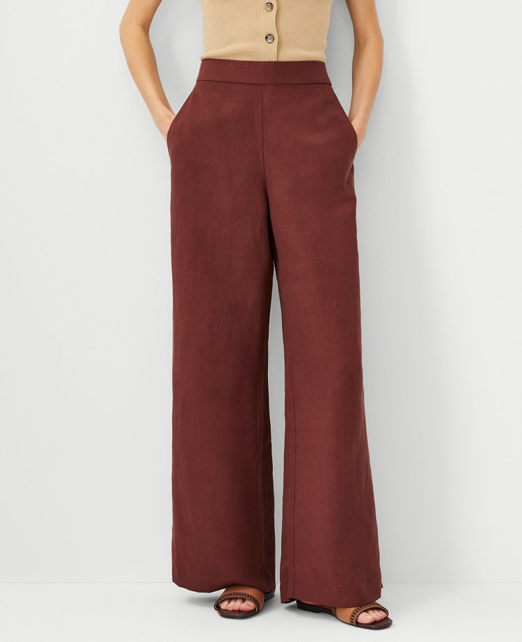 The Pull On Palazzo Pant in Linen Blend