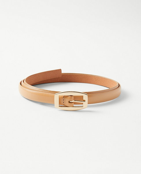 Curved Rectangle Buckle Suede Belt