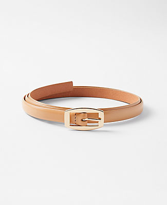 Ann Taylor Curved Rectangle Buckle Suede Belt