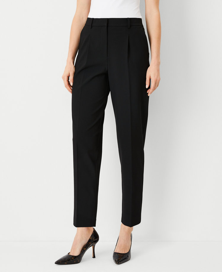 The High Rise Pleated Taper Pant in Seasonless Stretch