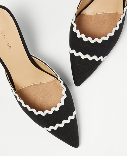 Ric Rac Embroidered Mule Pumps