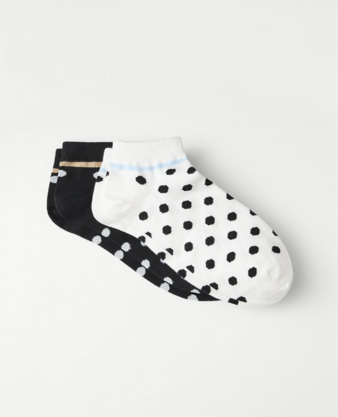 Polka Dot Stripe Ankle Sock Set