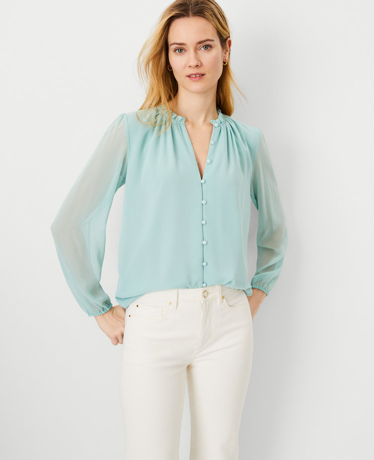 Ruffle-Neck Top