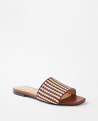 Ann Taylor AT Weekend Woven Leather Flat Sandals