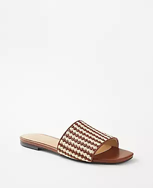 AT Weekend Woven Leather Flat Sandals carousel Product Image 2